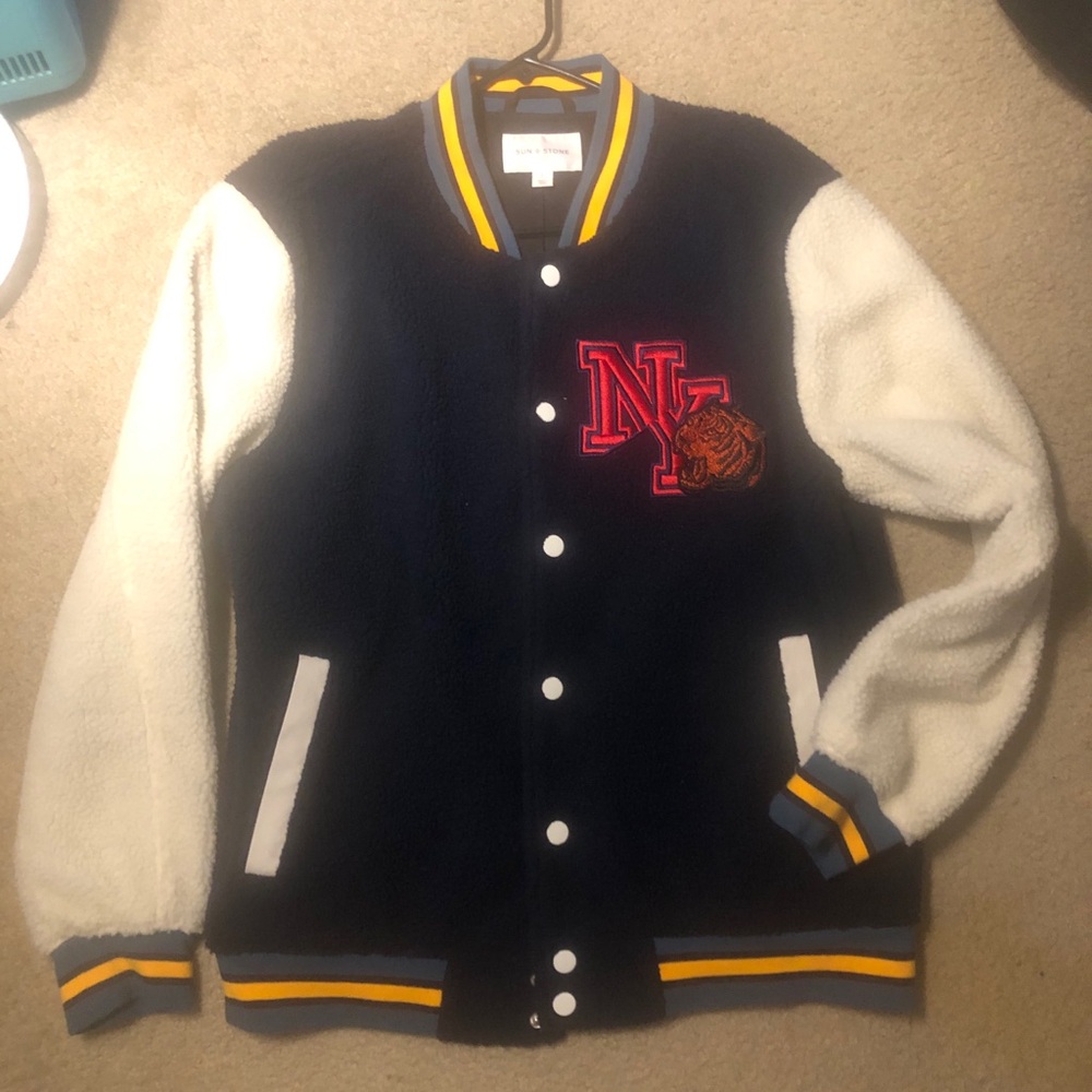 Sun + Stone Navy and White Varsity